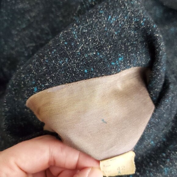 Vintage Lockburne By Locketz Wool Blend Overcoat Size 42 Dark Grey 50" Long - Picture 5 of 12